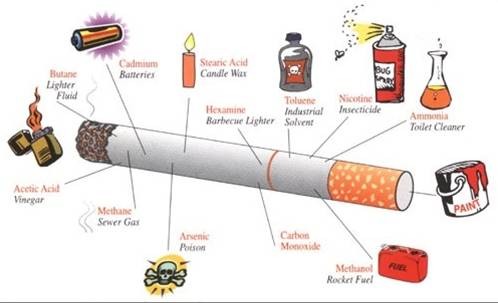 Cigarette Poisons And just like marijuana tobacco is grown in the ground,