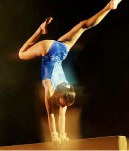 Gymnast in handstand